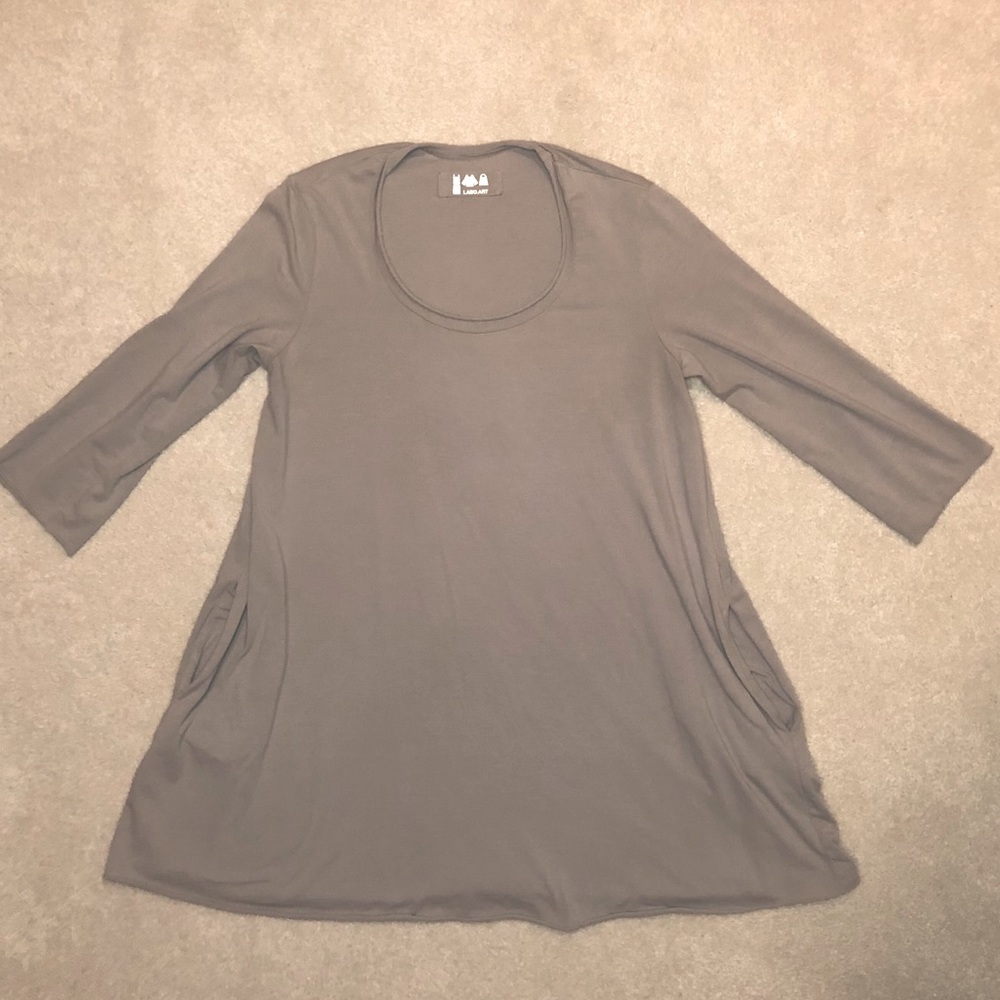 LABO.ART Taupe Stretch Jersey Tunic with Pockets